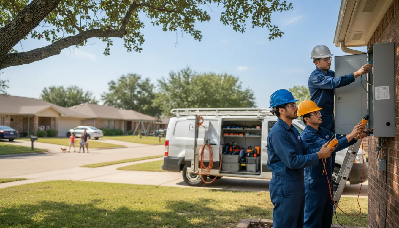 Certified electrician providing emergency electrical services in Yorktown, TX